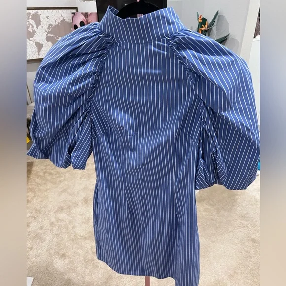 blue shirt maxi dress Light Navy Stripes Dress in Light Navy  Spilled Milk